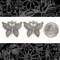 Silver Butterfly Charms with Clear Rhinestones - Set of Two - ZS-C25